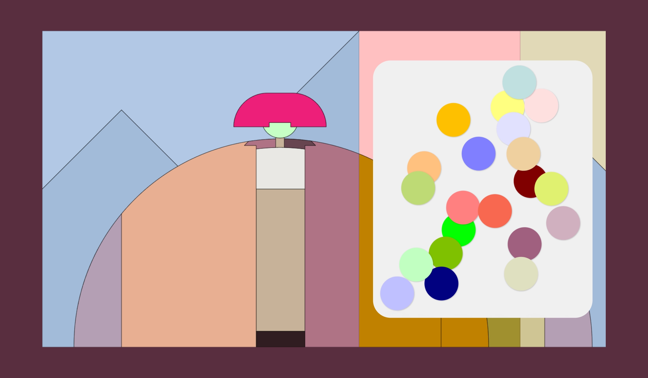 Color Mixing Game — blank illustration and filled artwork