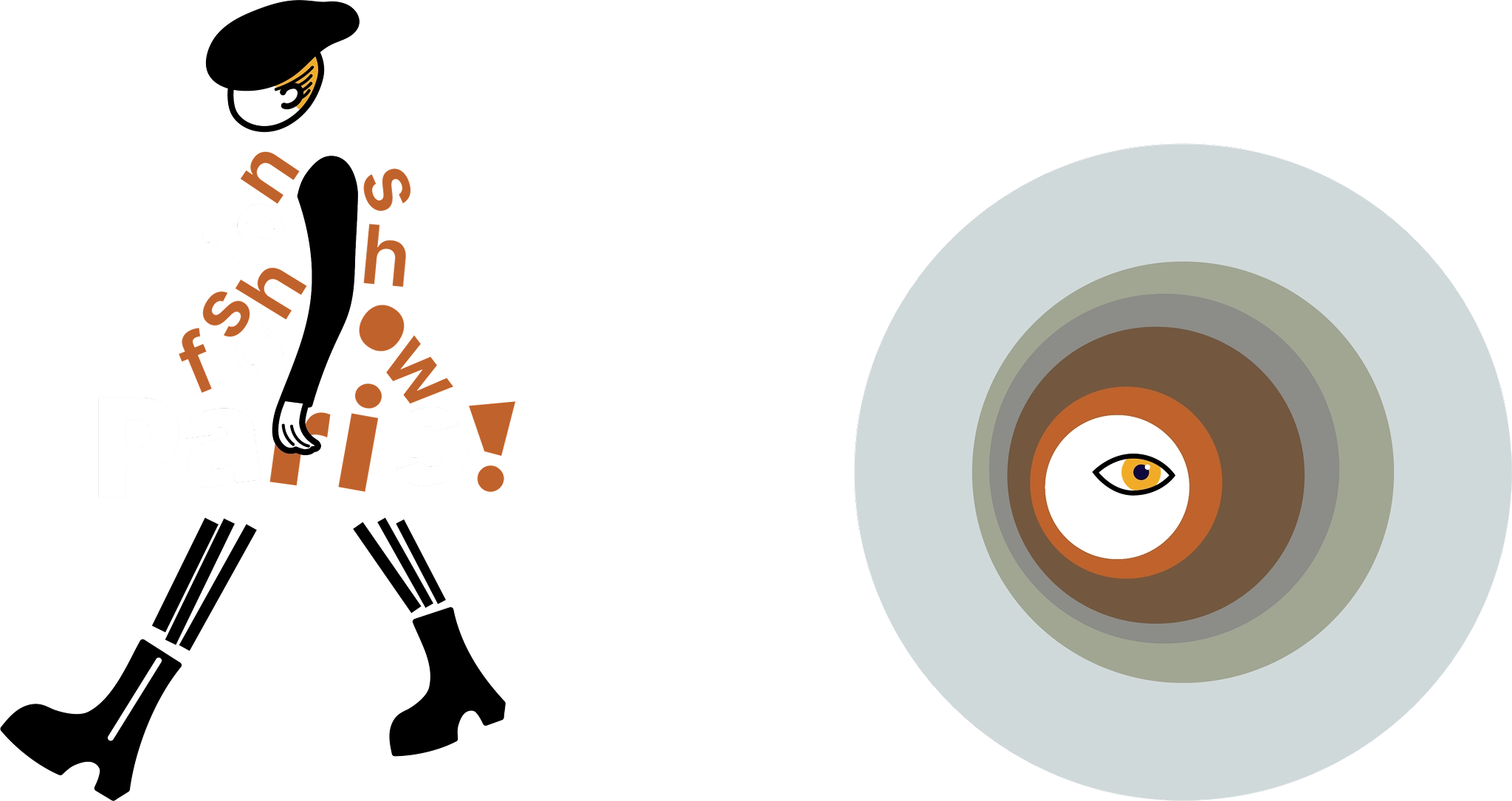 Visual language — figure silhouette and concentric rings